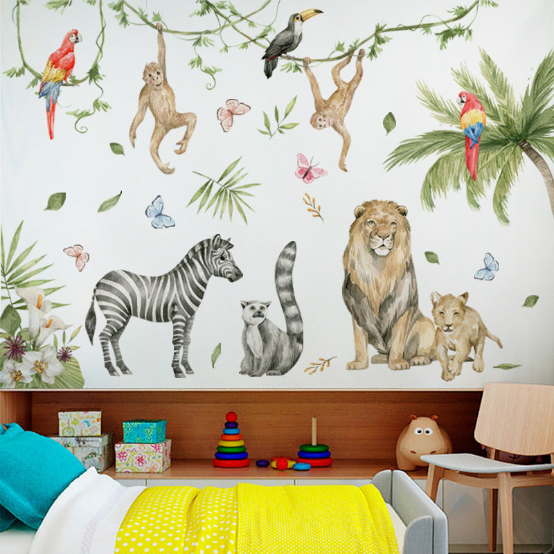 Animal Party Dining Room Room Bedside Living Room Wall Background Decoration Self-adhesive Sticker Painting