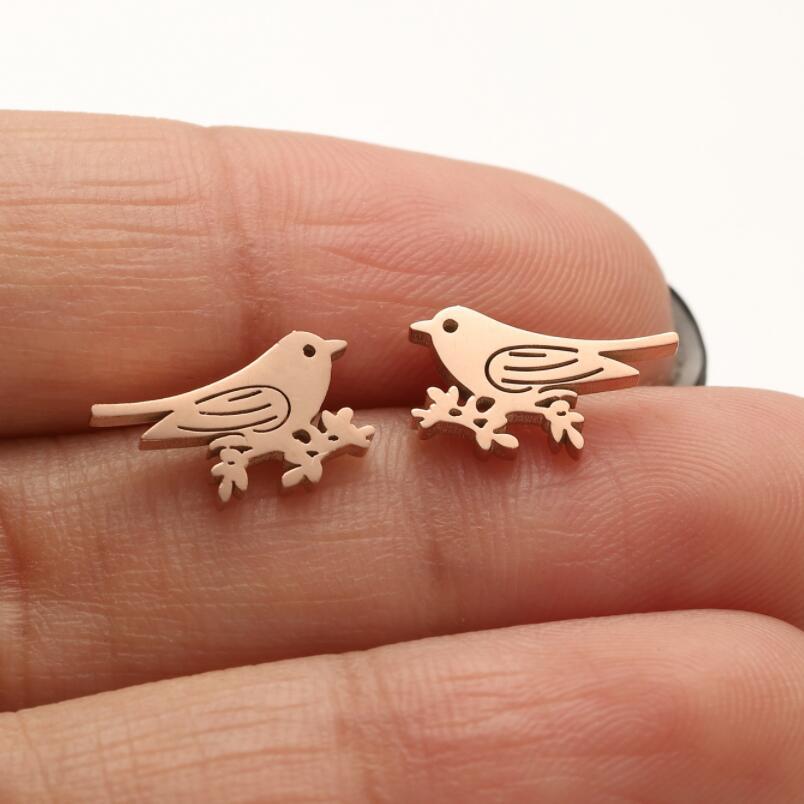 Stainless Steel Cute Animal Series Stud Earrings