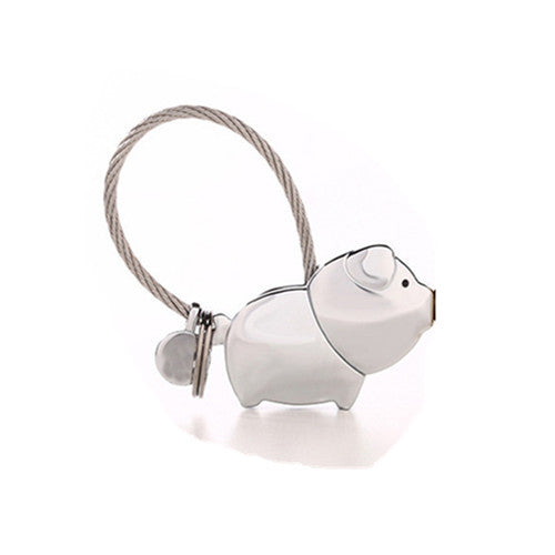 Kissing pig couple keychain