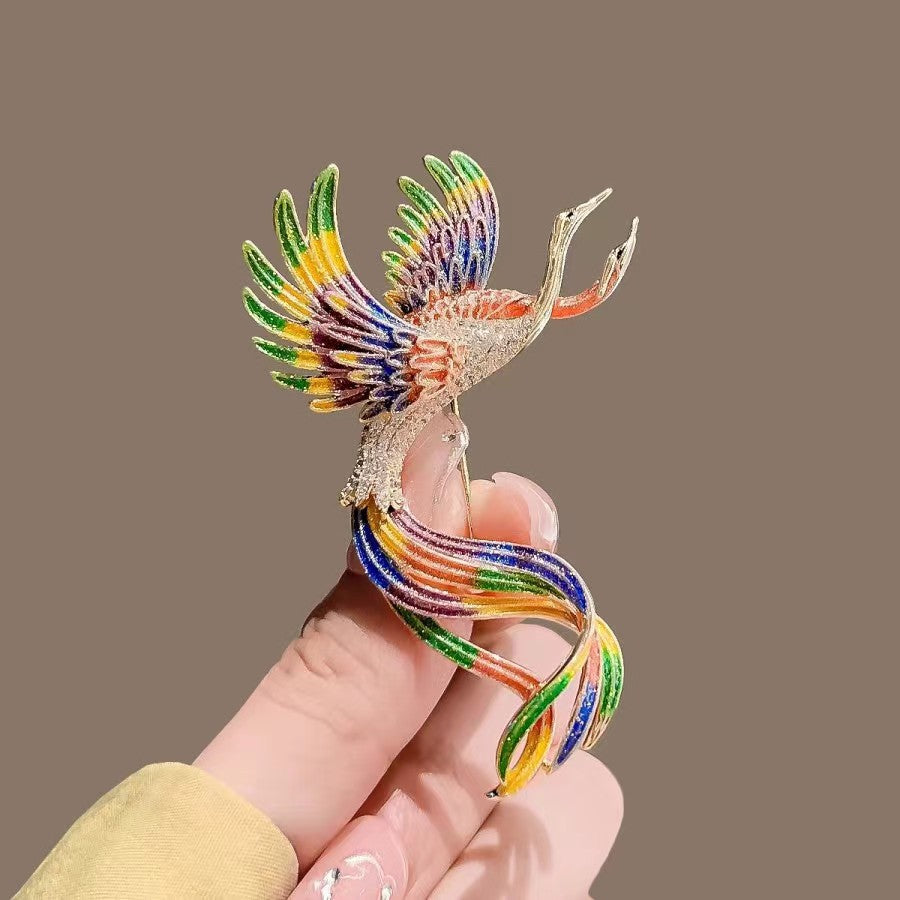 Chinese-style Phoenix Coming And Presenting Brooch High-end Sense Of Luxury
