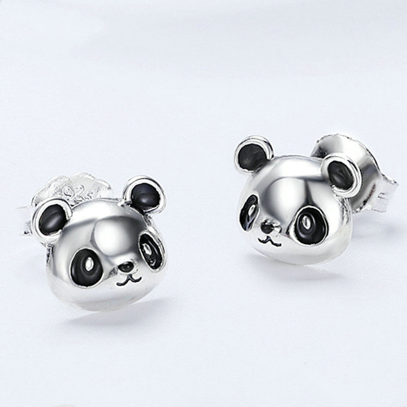 Creative cute small animal silver earrings