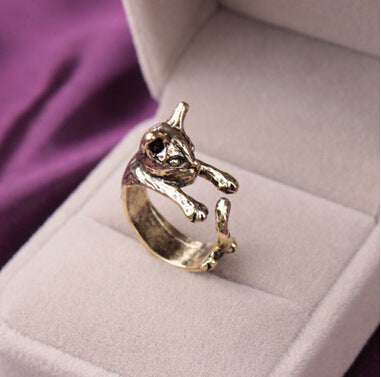 Cute animal opening ring cat playing tail