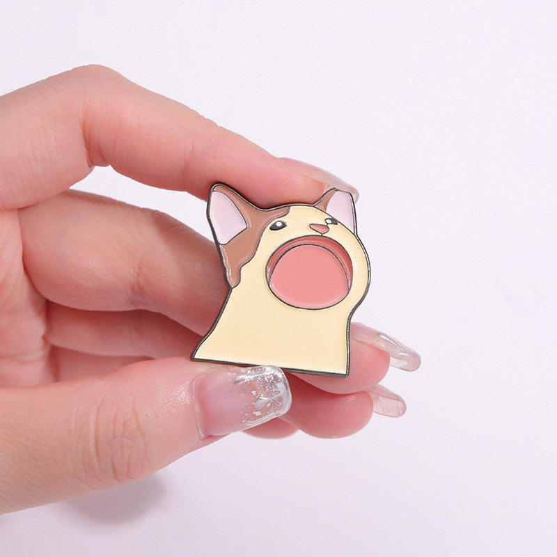 Flame Frog Small Yellow Duck Frog Shape Irregular Alloy Brooch