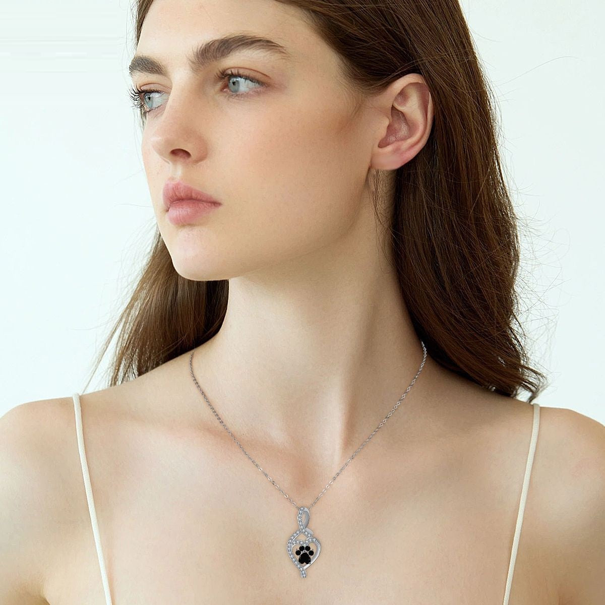 Infinite Symbol Love Paw Print Necklace For Women