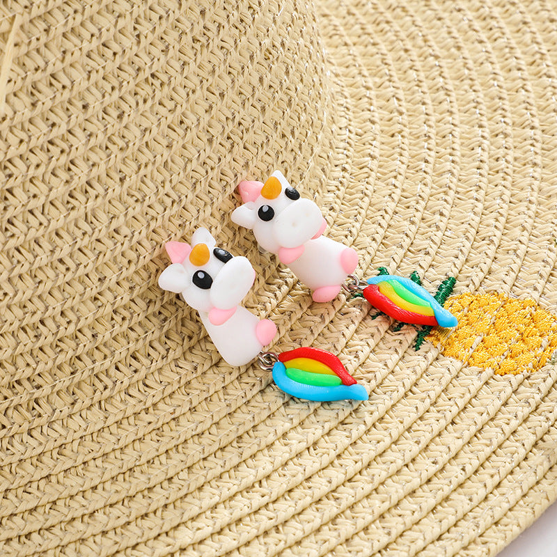 Fashion Colorful Animal Polymer Clay Earrings
