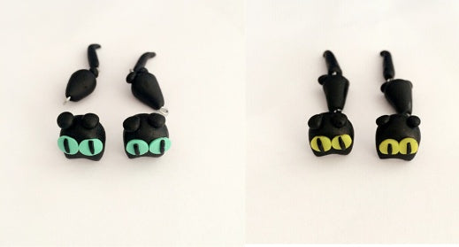 Animal Soft Clay Earrings Cute Cartoon Handmade Earrings