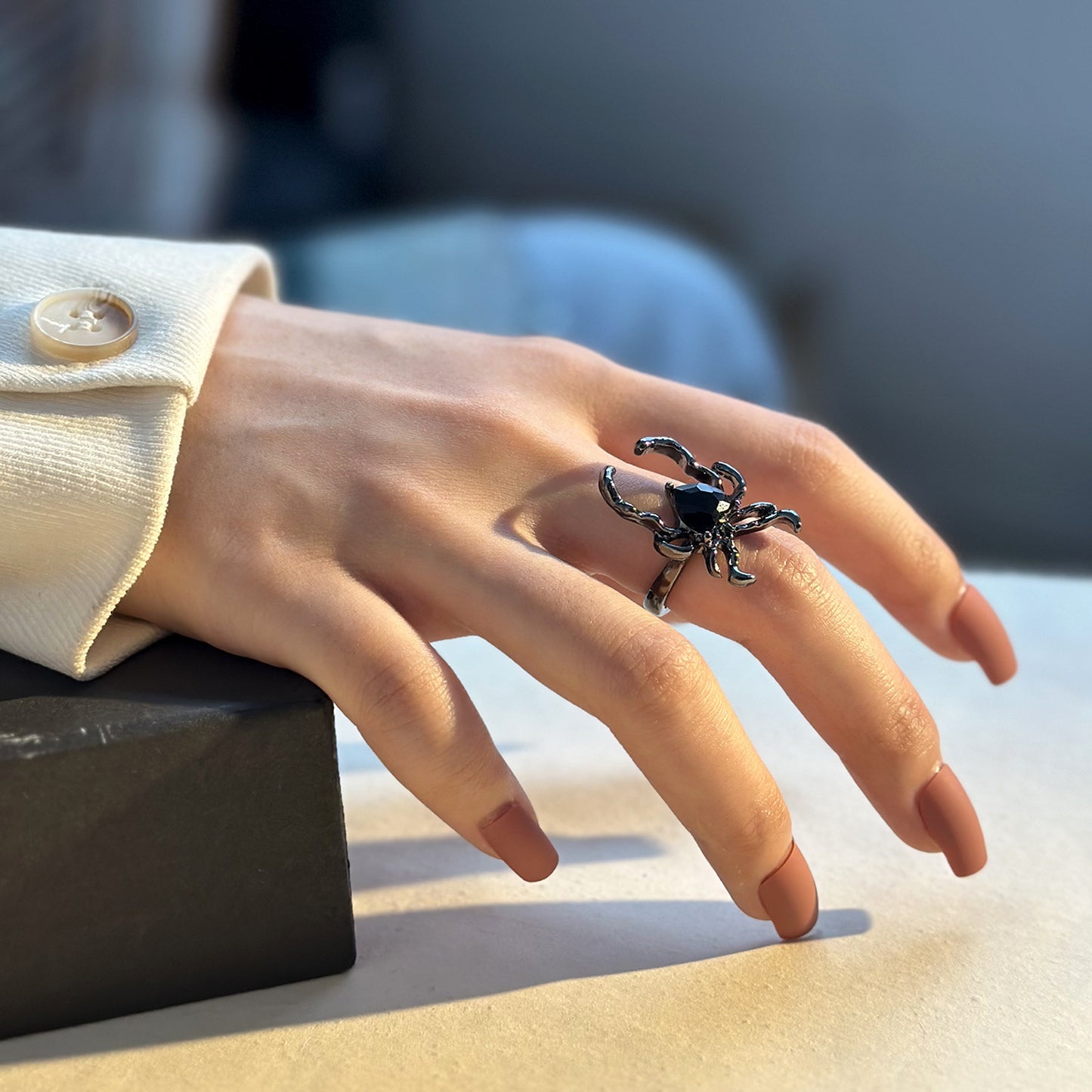 Diamond Spider Ring Open Ring