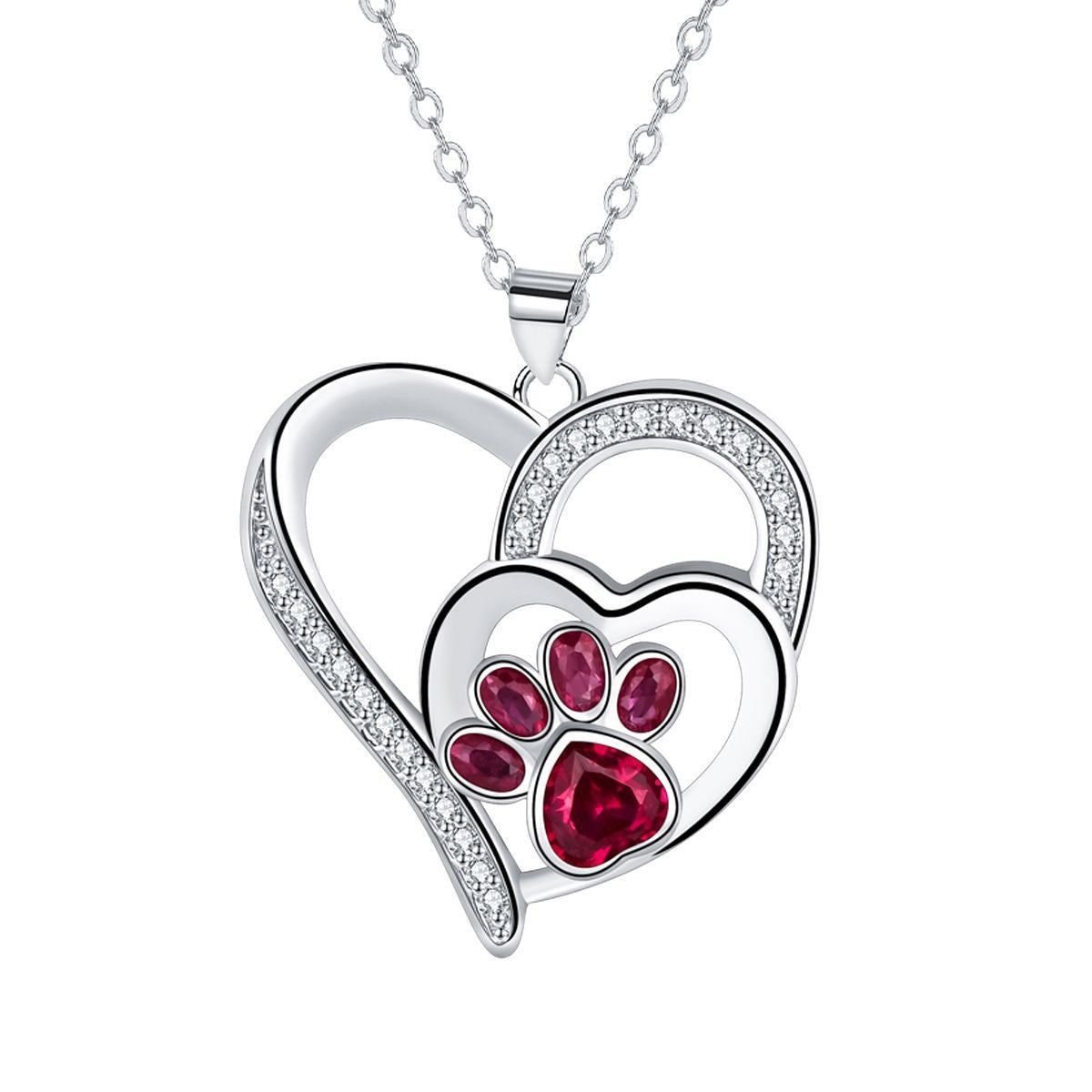 Women's Fashion Love Paw Print Necklace