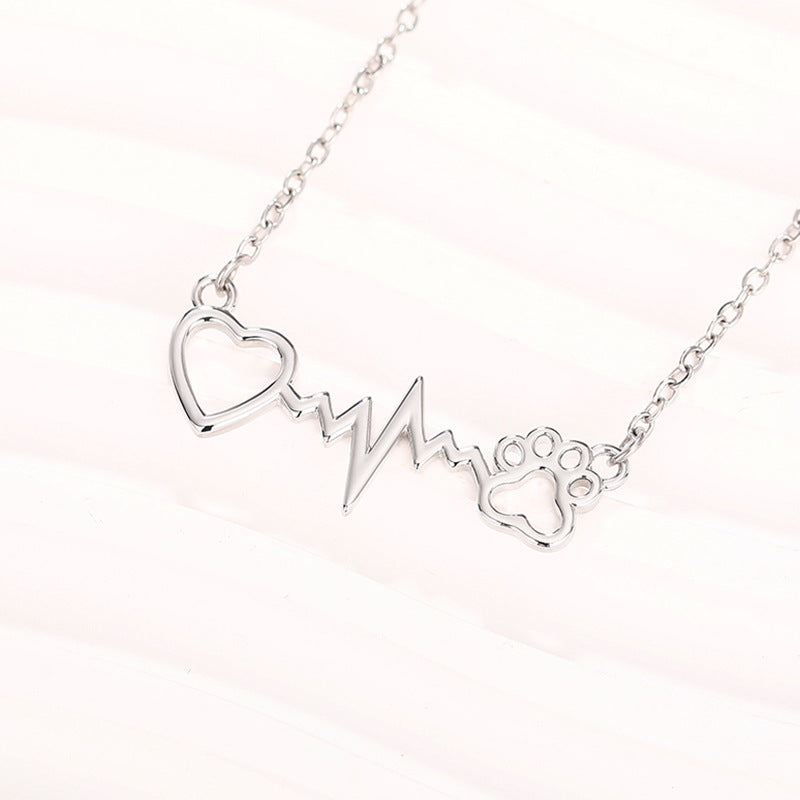 Cat Paw Necklace Heartbeat Chart