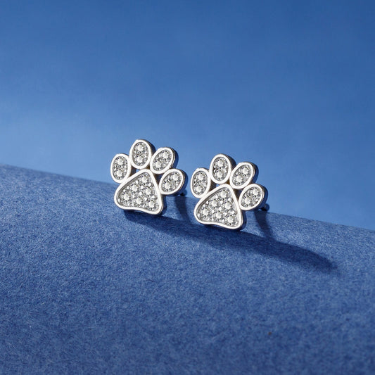 Daily Simple 925 Sterling Silver Cat's Paw Stud Earrings