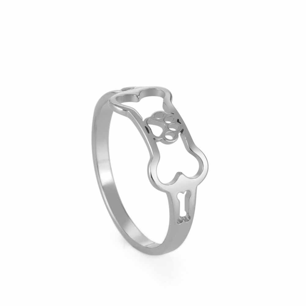 Fashion Bone Animal Dog Footprint Ring