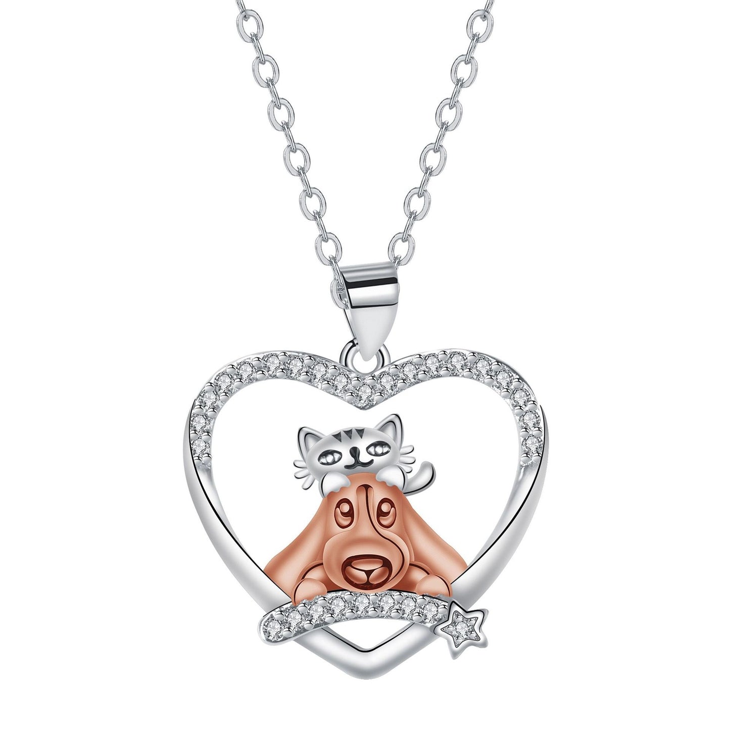 Love Pet Cat And Dog Pendant European And American Fashion Design Jewelry