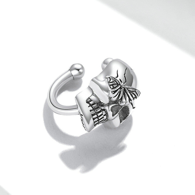 Skull And Butterfly Ear Cuff Single Fashion Skull Earring