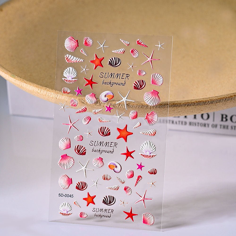 3D Ocean Wind 5D Relief Nail Sticker