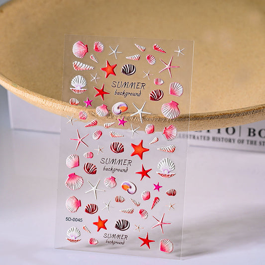 3D Ocean Wind 5D Relief Nail Sticker