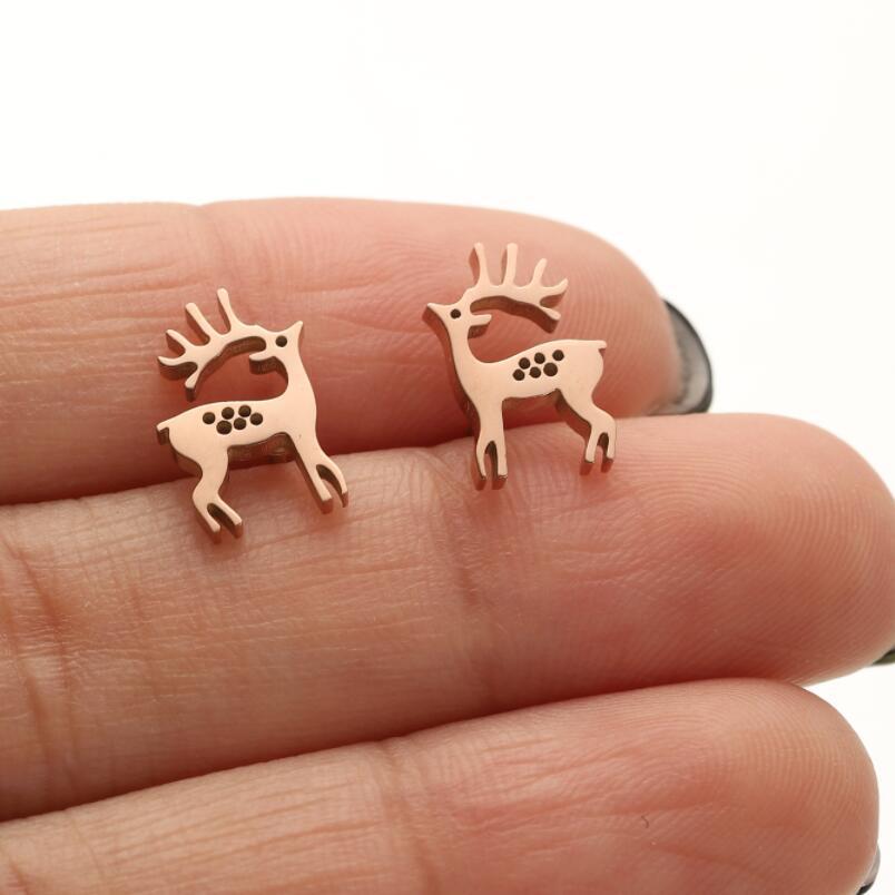 Stainless Steel Cute Animal Series Stud Earrings