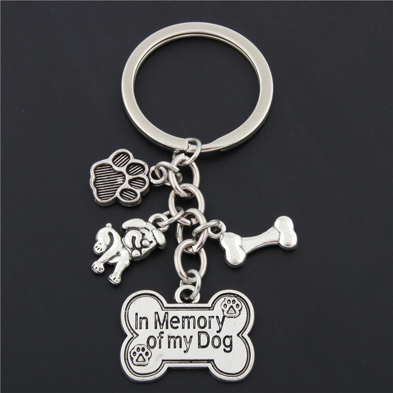 Small Animal Pet Dog Heart Keychain