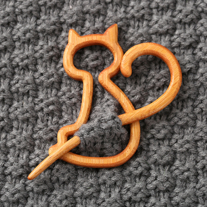 Wooden Animal Carving Brooch Gift