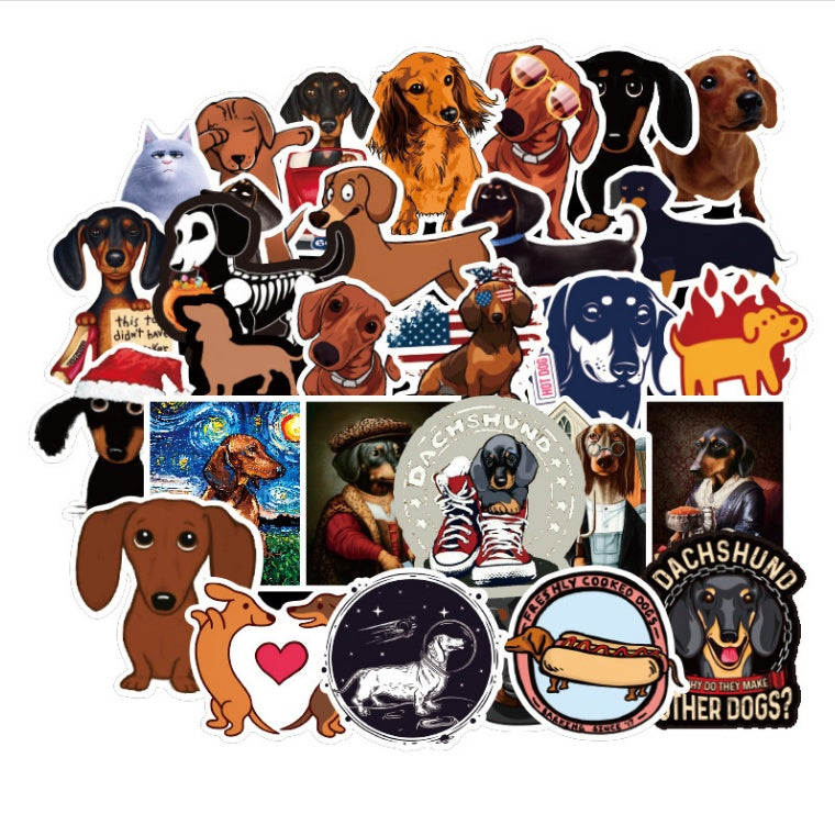 50 Dachshund Dog Pet Doodle Waterproof Stickers