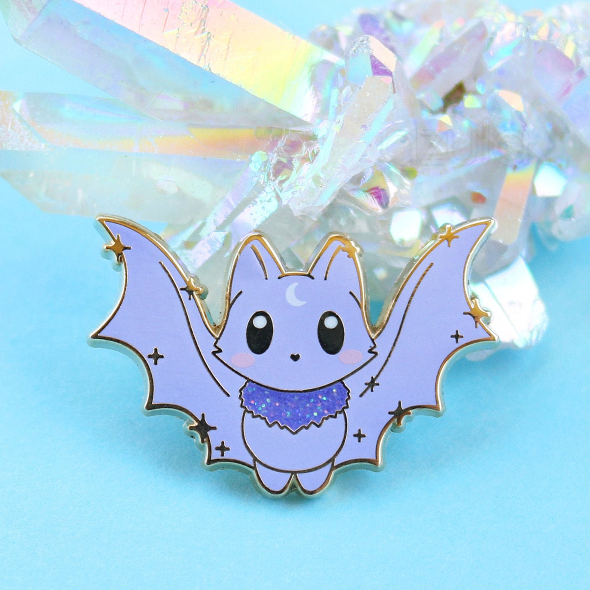 Cute Cartoon Bat Cat Brooch Badge