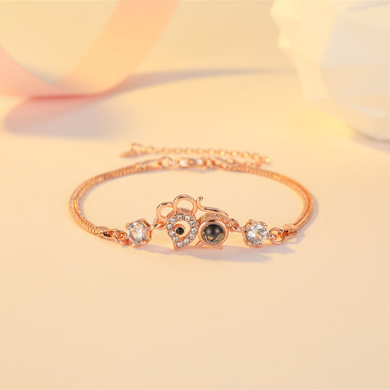 100 Languages Zodiac Mouse Bracelet Korean Retro Dongdaemun Men And Women Bracelet