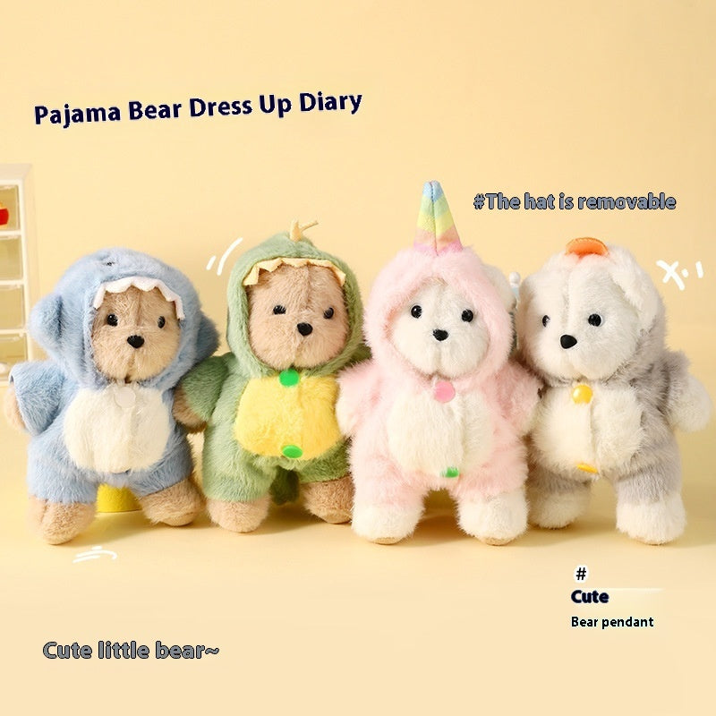Cartoon Plush Pajamas Bear Keychain Pendant