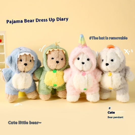 Cartoon Plush Pajamas Bear Keychain Pendant