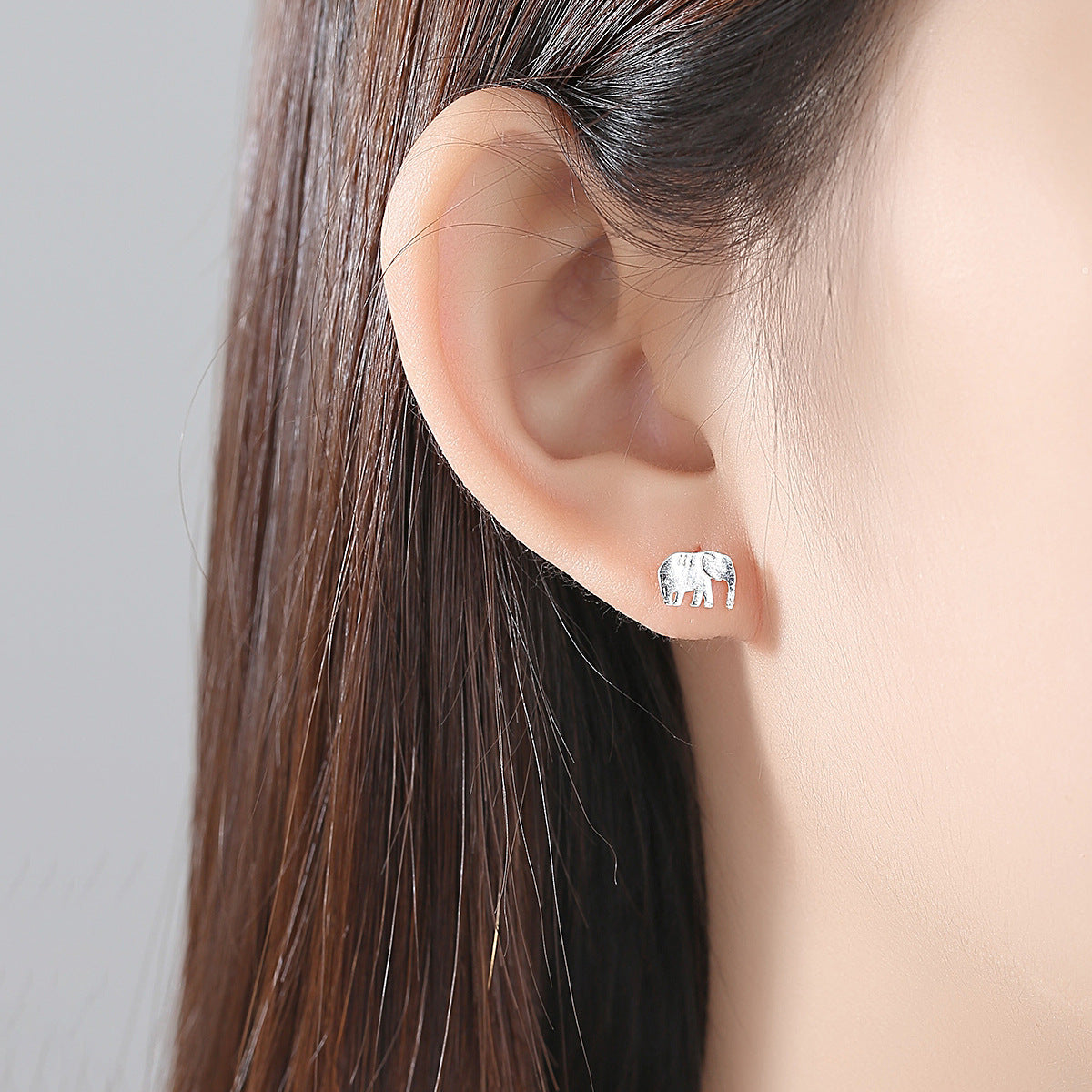 Female Animal Baby Elephant Asymmetrical Earrings