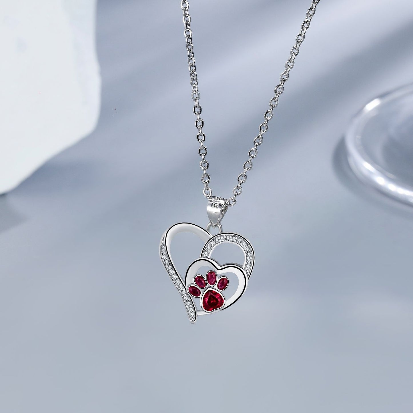 Women's Fashion Love Paw Print Necklace