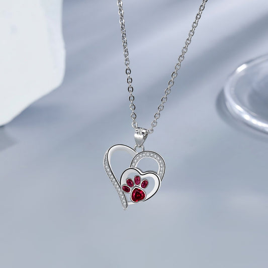 Women's Fashion Love Paw Print Necklace