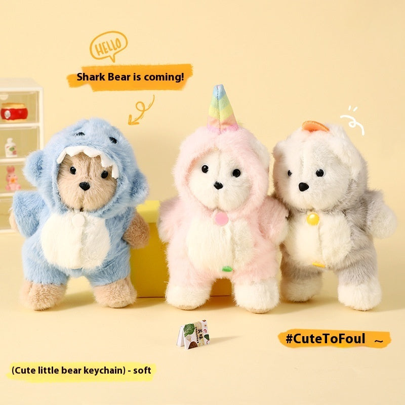 Cartoon Plush Pajamas Bear Keychain Pendant