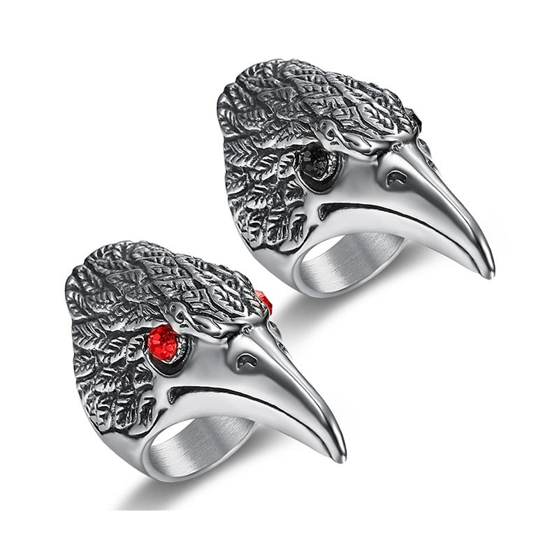 Personality Men's Eagle Ring Motorcycle Series Animal Eagle Head Ring