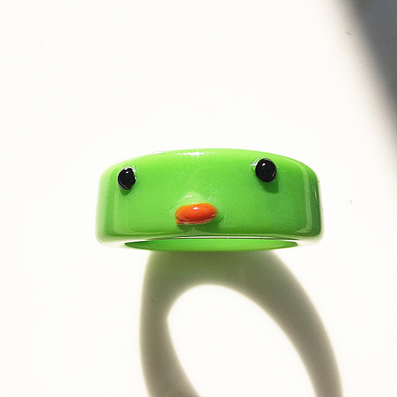 Fashion Creative Cute Chick Animal Resin Ring