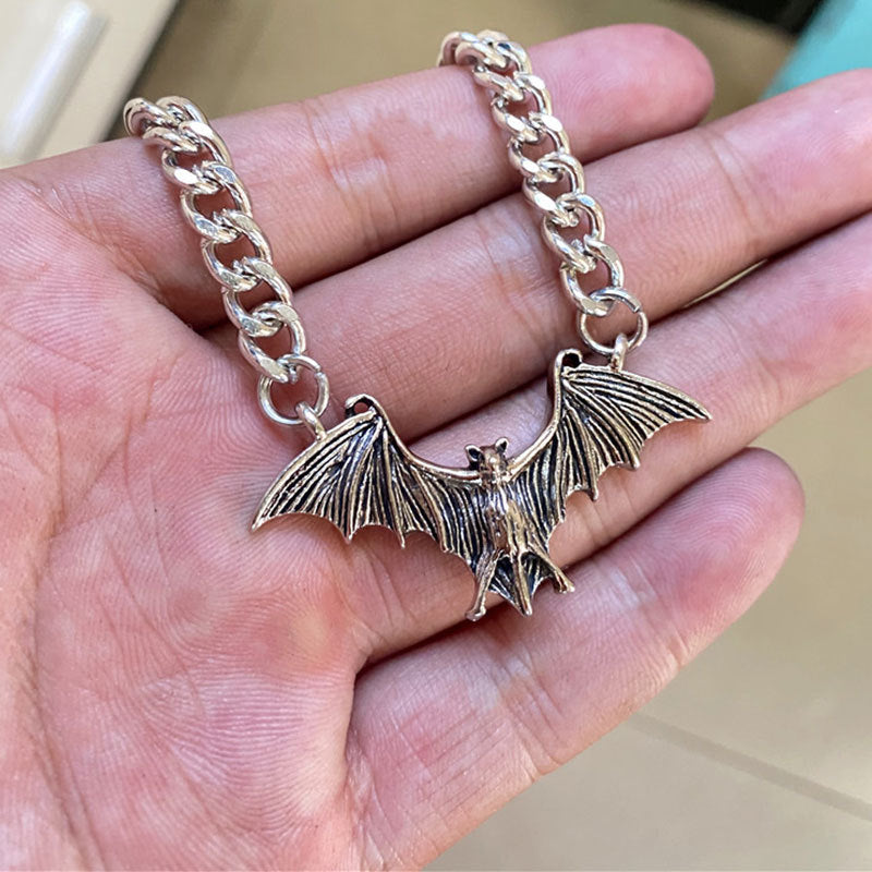 Handmade DIY Jewelry Accessories Creative Horror Bat Necklace Pendant Jewelry