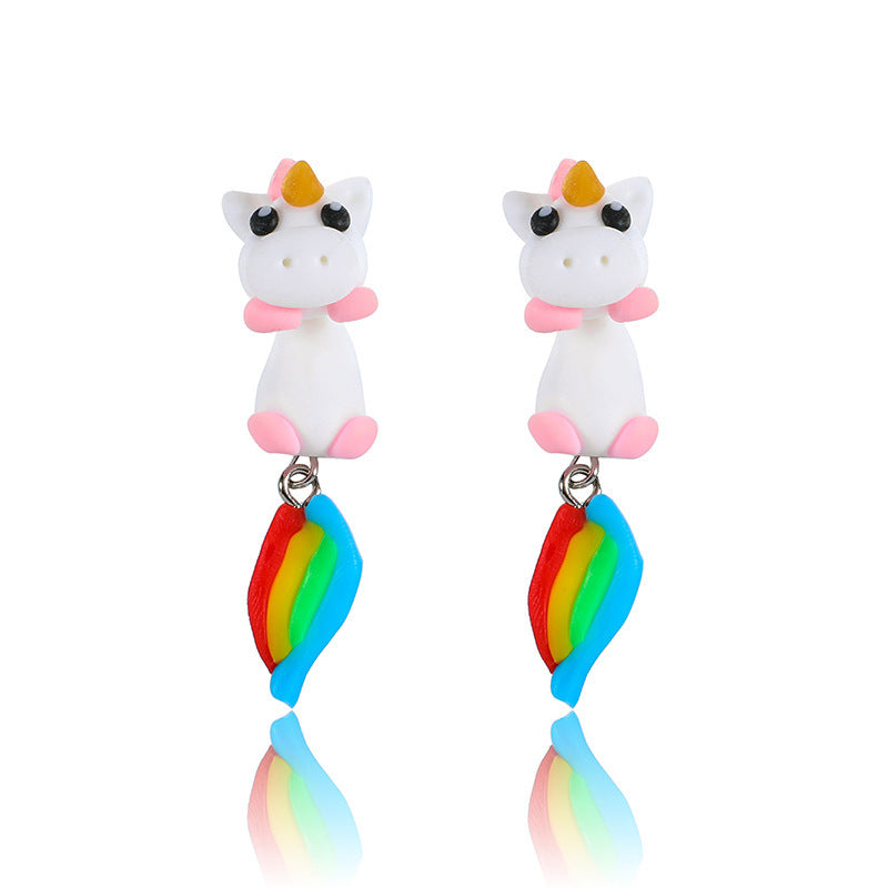 Fashion Colorful Animal Polymer Clay Earrings