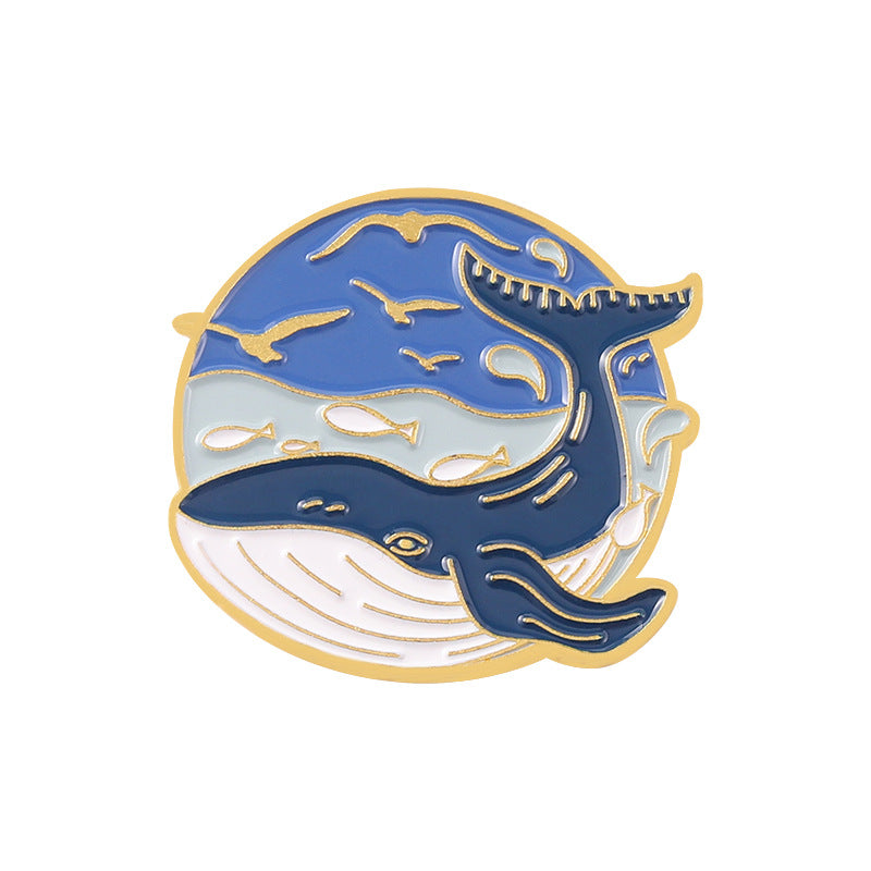Creative Cartoon Animal Cute Whale Alloy Badge