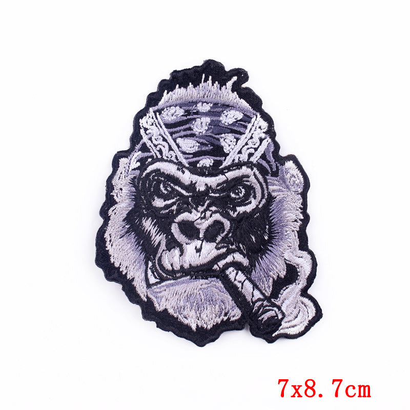 Fierce Animal Cloth Sticker Punk Muscle Animal Embroidery