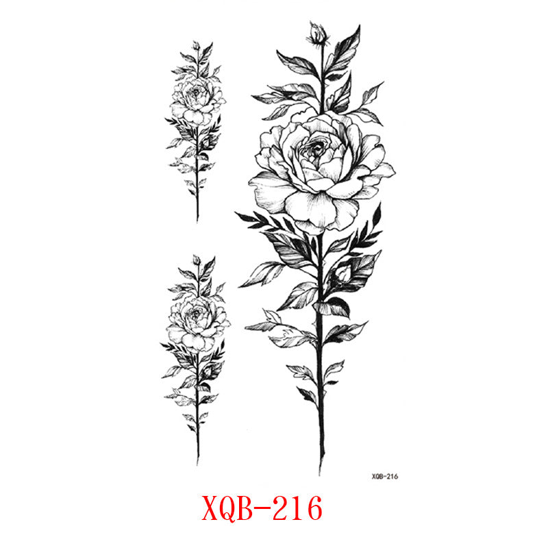 Paper Small Full Arm Flower Letter Animal Tattoo Sticker