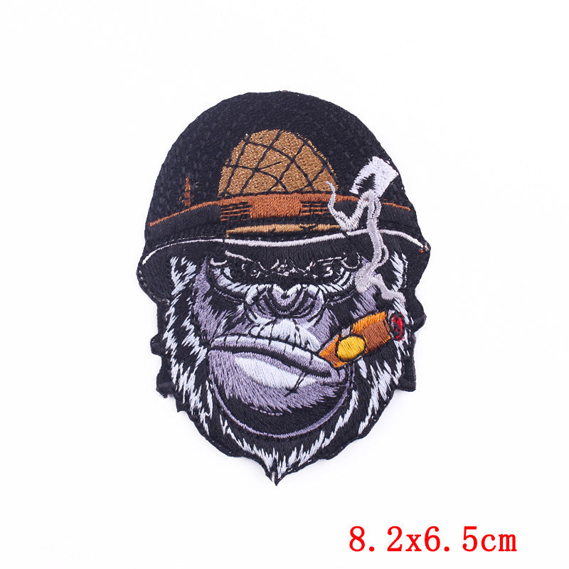 Fierce Animal Cloth Sticker Punk Muscle Animal Embroidery