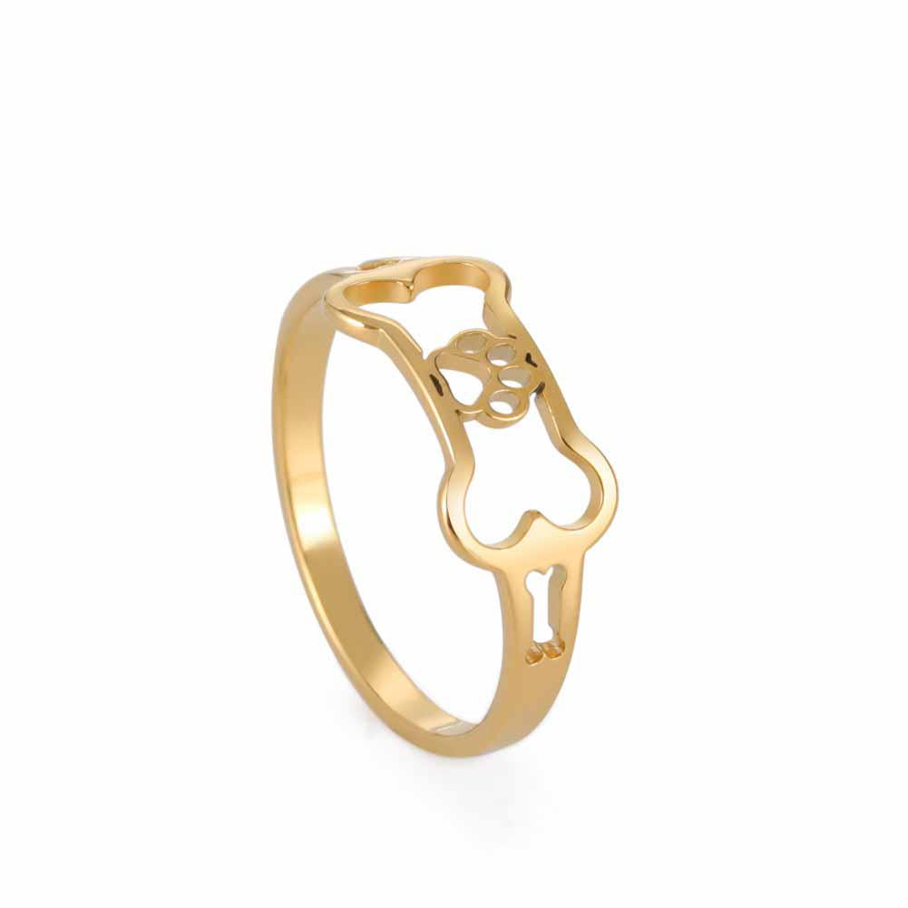 Fashion Bone Animal Dog Footprint Ring