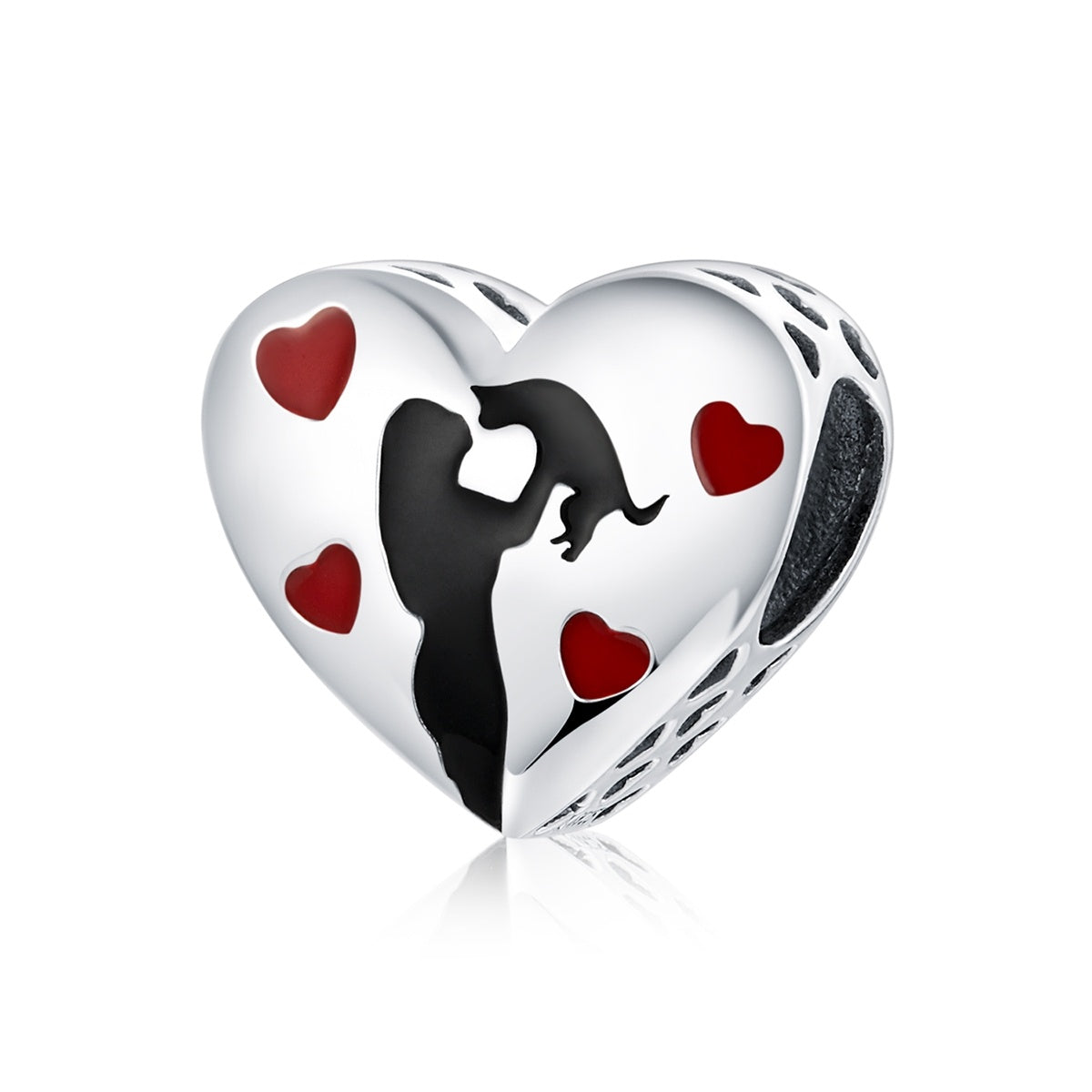Heart shaped cat paw print beads