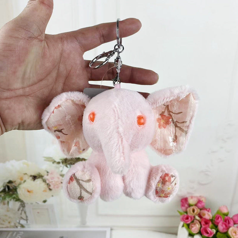 Cartoon Cute Elephant Plush Pendant Keychain