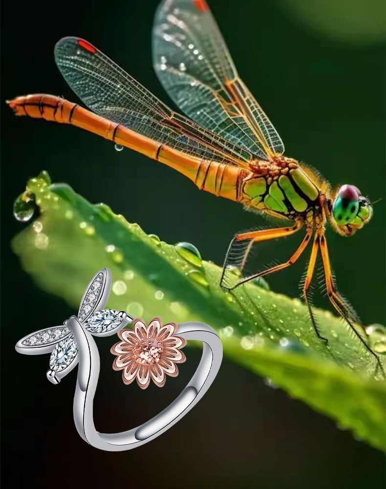 Dragonfly Ring Female Adjustable Ring