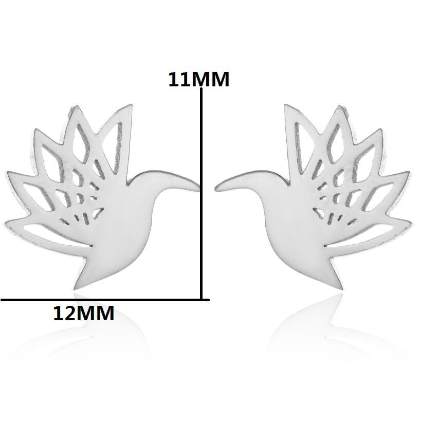 Simple Stainless Steel Ghost Stud Earrings Small Animal