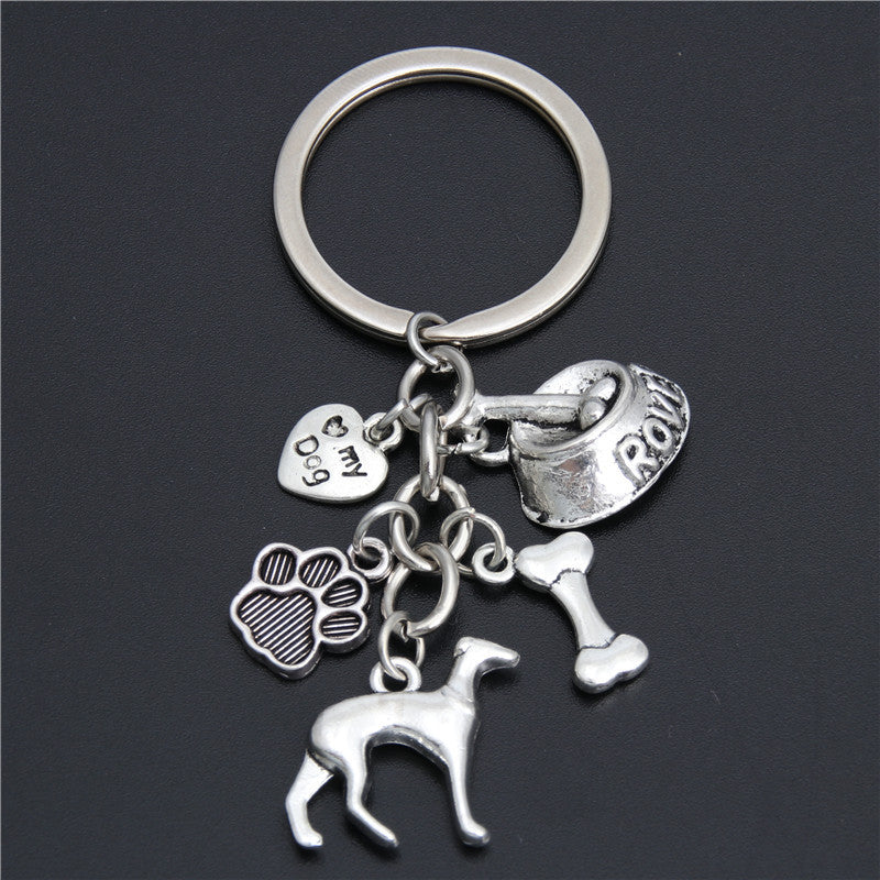 Small Animal Pet Dog Heart Keychain