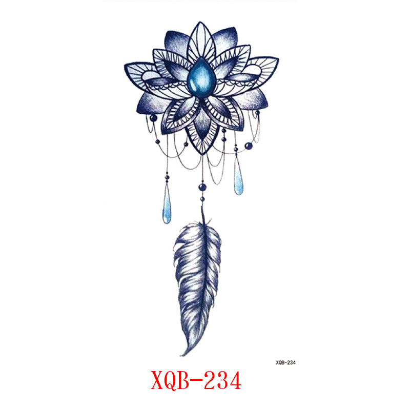 Paper Small Full Arm Flower Letter Animal Tattoo Sticker