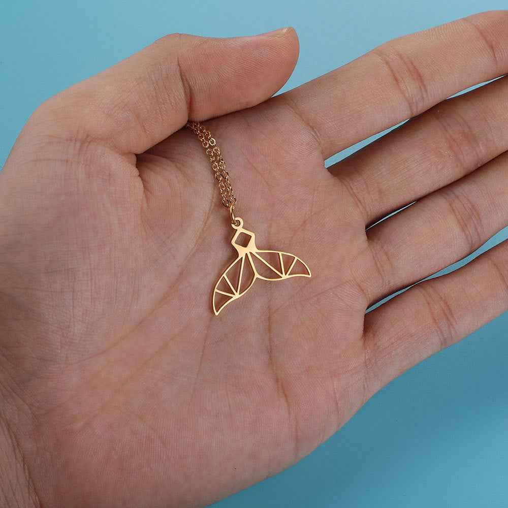 Stainless Steel Seahorse Dolphin Necklace Fashion Shell Conch Narwhal Jewelry