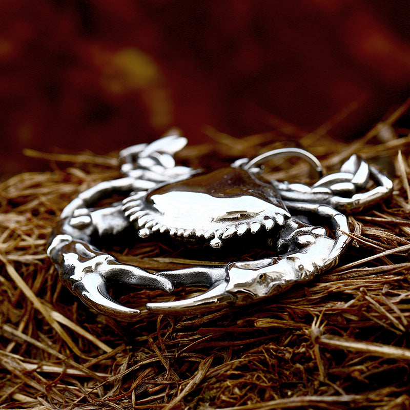 Stainless Steel Cute Small Animal Crab Pendant Jewelry