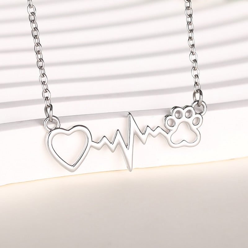 Cat Paw Necklace Heartbeat Chart