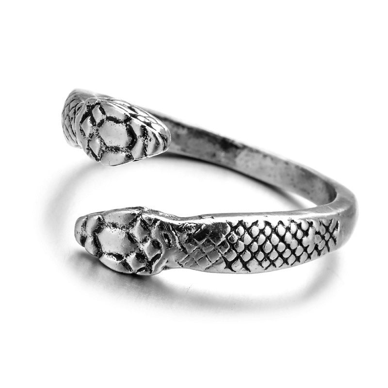 Animal Spirit Snake European And American Retro Punk Exaggerated And Personalized Men And Women Winding Snake Animal Opening Ring